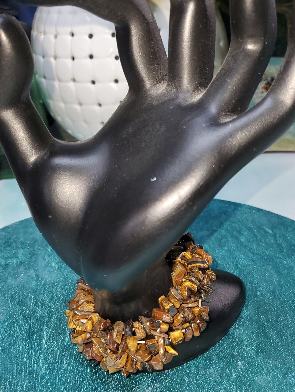 Tiger Eye Chip Stretch Bracelet - Women Accessories - Brown